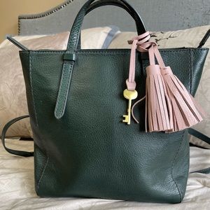 Fossil Camilla Backpack in Dark Forest Green